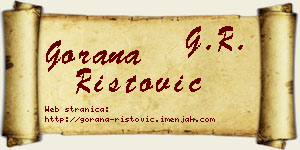 Gorana Ristović vizit kartica